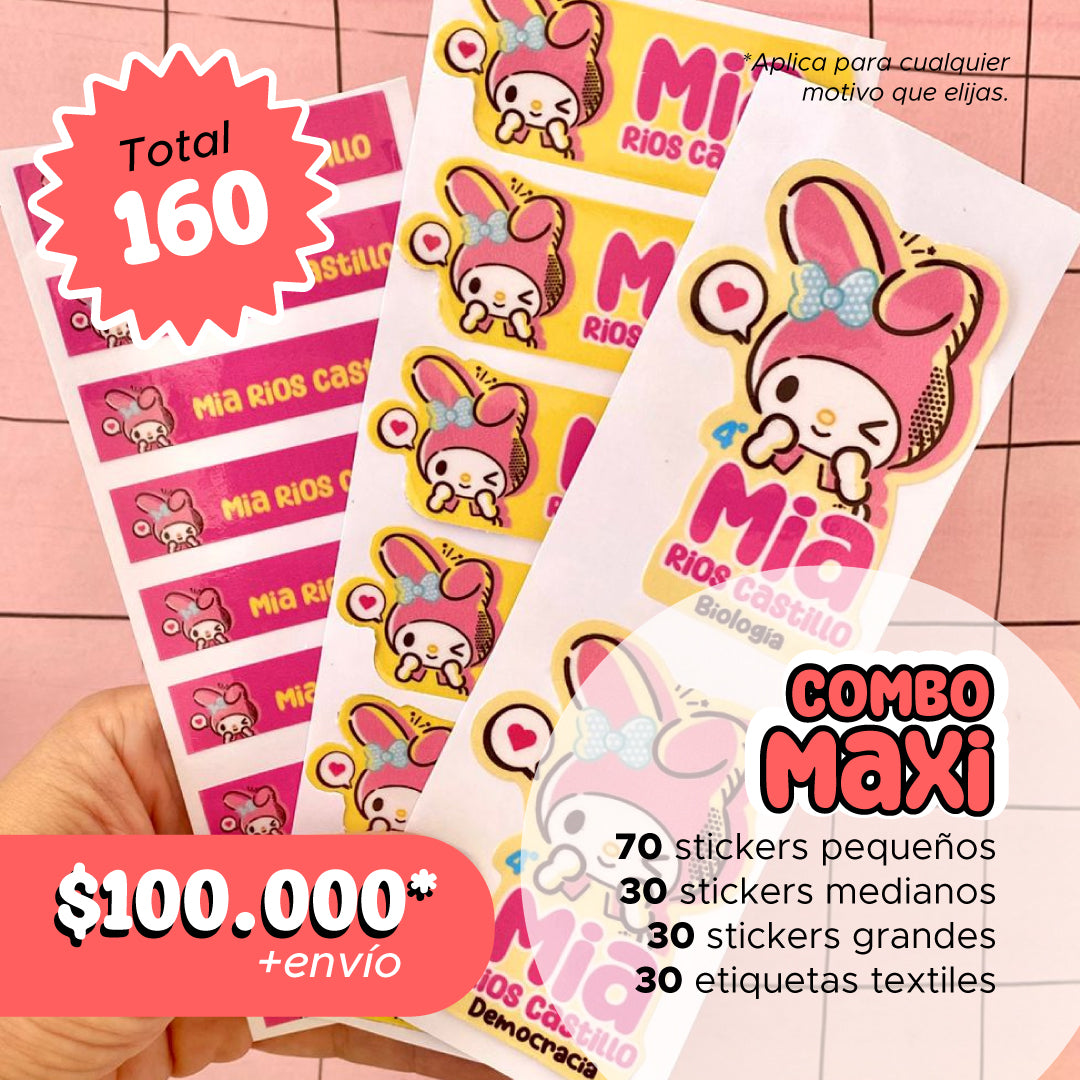 Combos etiquetas escolares