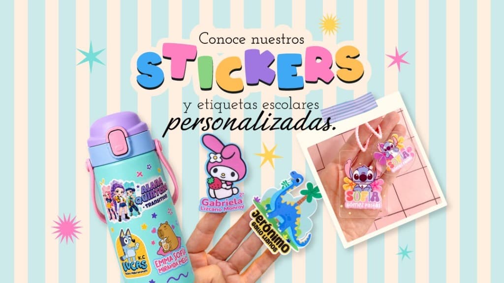 Conoce nuestros stickers y etiquetas escolares personalizadas