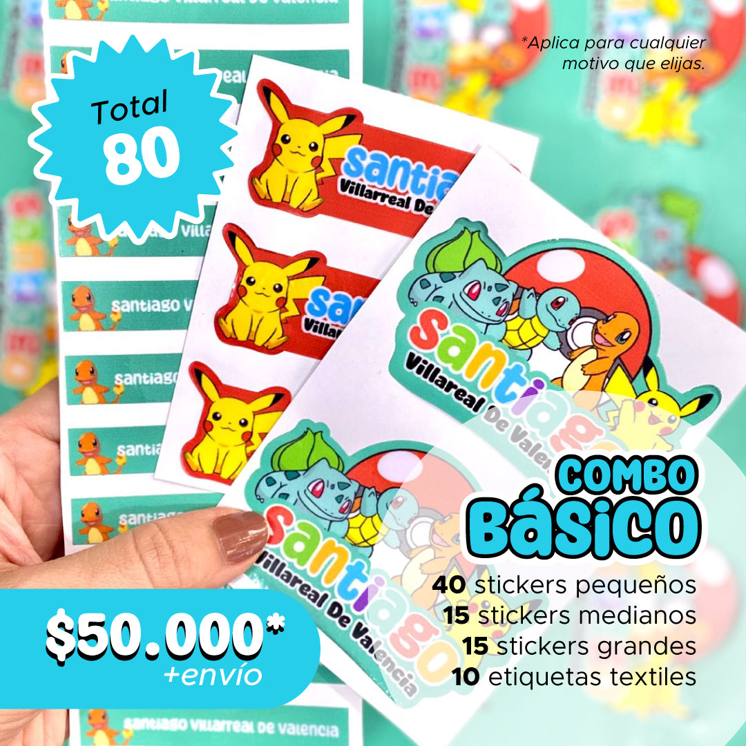 Combos etiquetas escolares