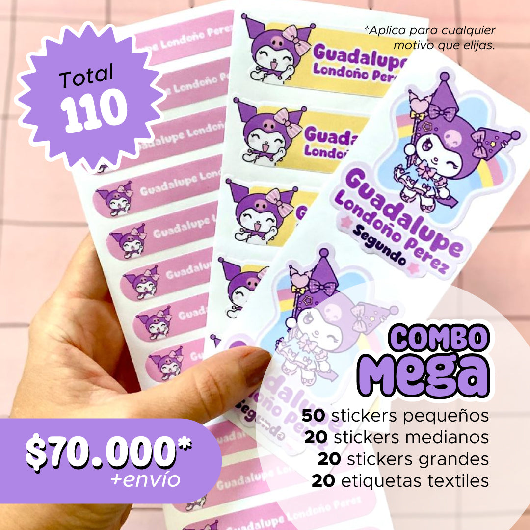 Combos etiquetas escolares